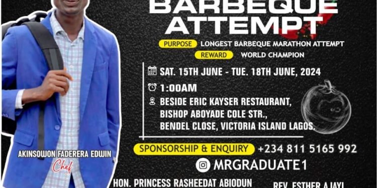 IMG-20240610-WA0013 - Newscoven Grill-A-Thon: Another Nigerian Sets To Break Guinness World Record In Barbecue Marathon