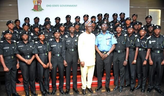 Oyo Gov Seyi Makinde-CP-Oyo Police Command-Johnson Adenola-ASP Cadets-Regular-Course 7-Police-Academy-Wudil-Kano-State_copy - Newscoven Makinde Charges Police Cadets, Oyo Contingent, To Be Good Ambassadors